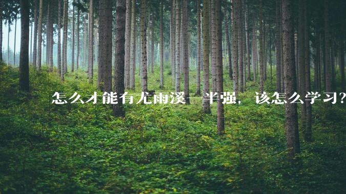 怎么才能有尤雨溪一半强，该怎么学习？